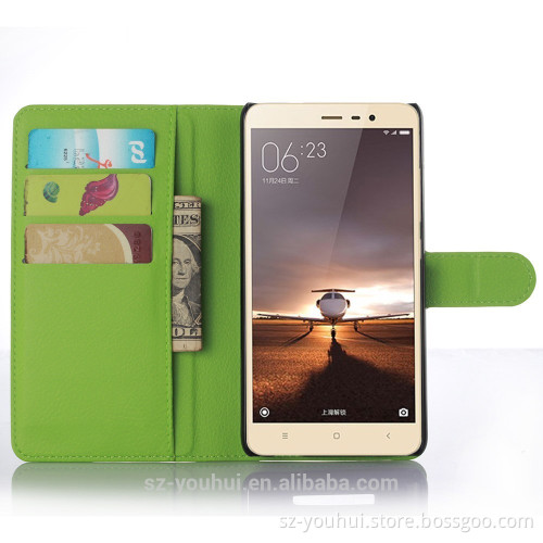 Hot selling pouch wallet case for xiaomi redmi note 3